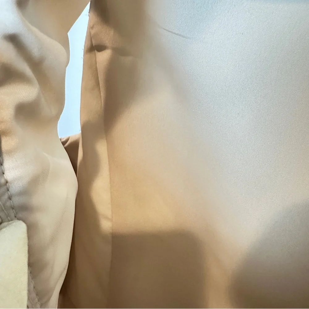 ALFRED‎ SUNG Champagne Ruffled Cocktail Dress w Bow Detail